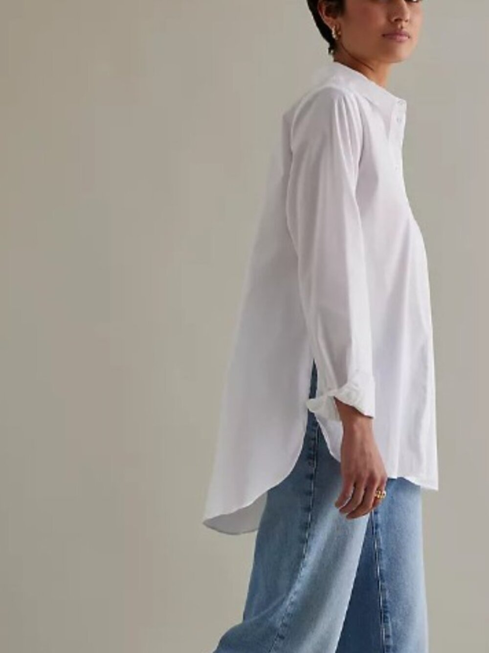 Anthropologie X selected Femme Relaxed Puff Shoulder Deep Slit Shirt. 34/ US 4 - Picture 7 of 7